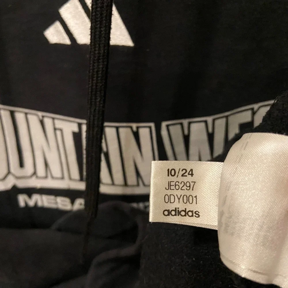 Adidas Mountain West Hoodie Medium Black Hooded Graphic Official Event Merch EUC